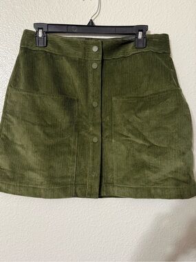Ted Baker London Olive Green Corduroy Mini Skirt Size 4